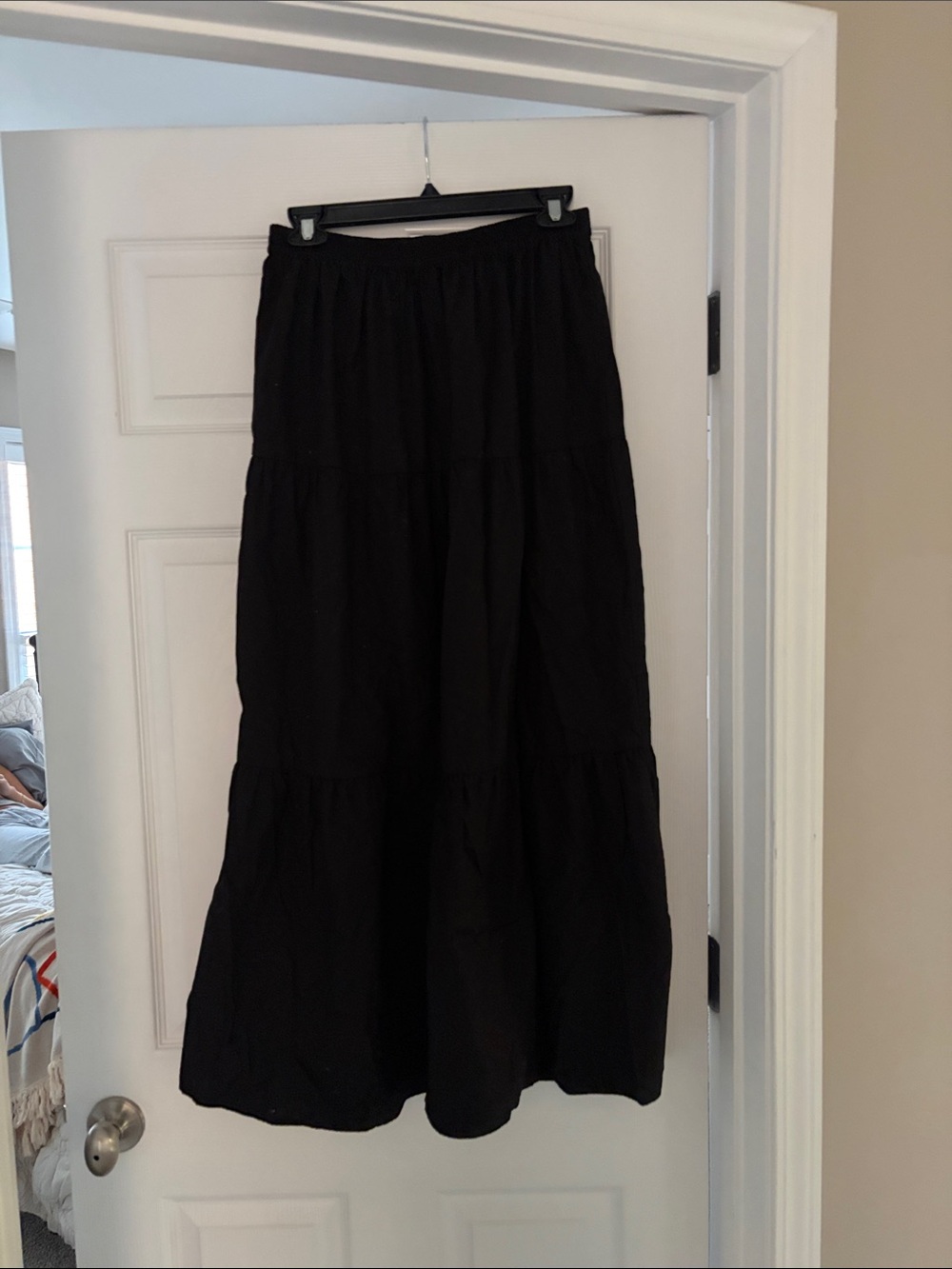 Motel Rocks Black Tiered Maxi Skirt